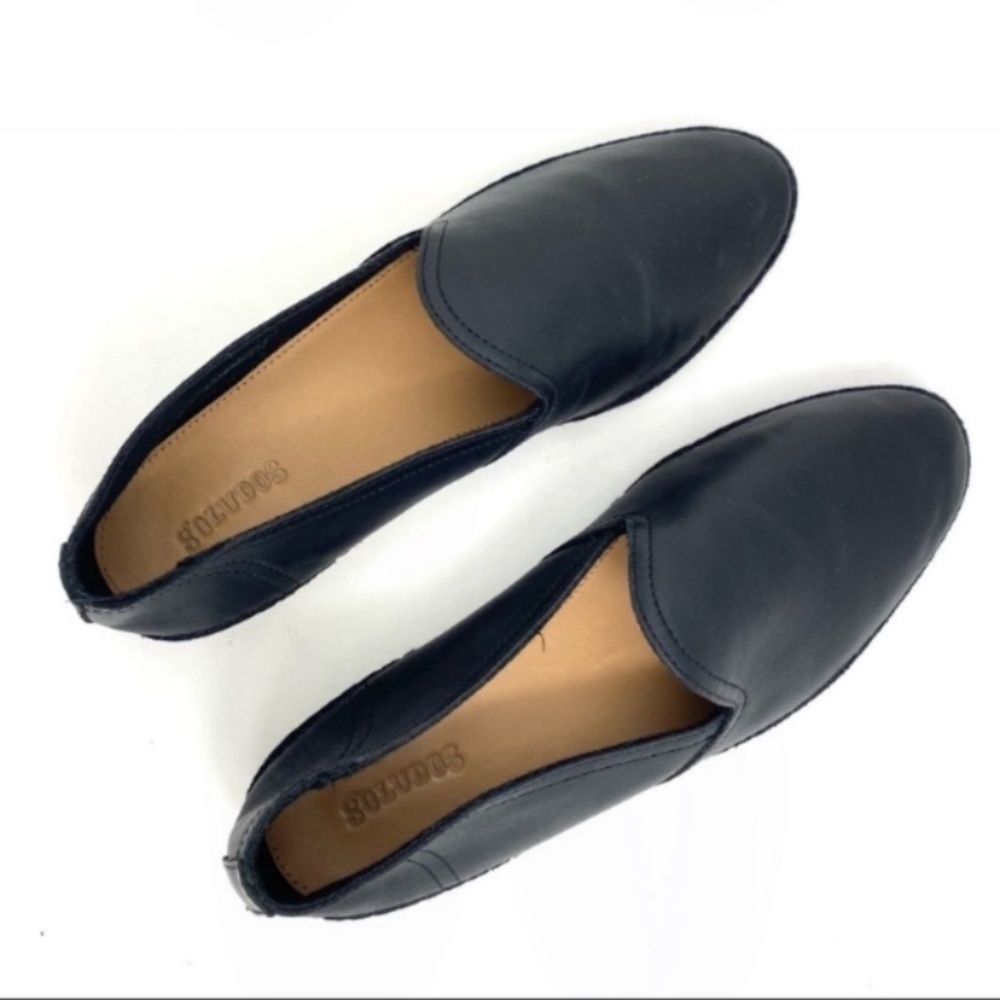 Soludos Venetian Soft Leather Convertible Flat Loafers in Black Size 8 - Picture 6 of 13